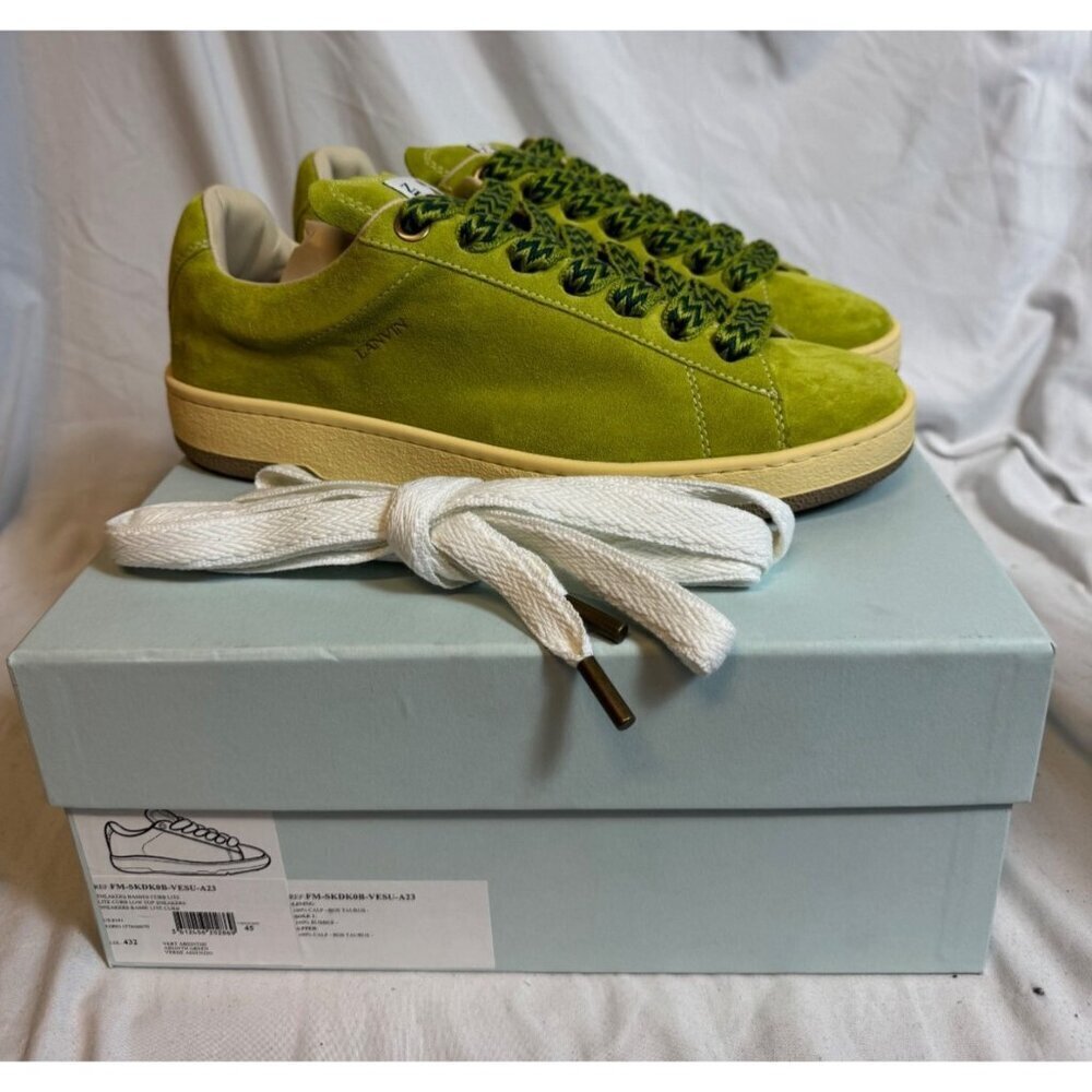 LANVIN Lite Curb Low Top Sneakers Asinth Green BNIB Size: 45 / 12 - Picture 7 of 11